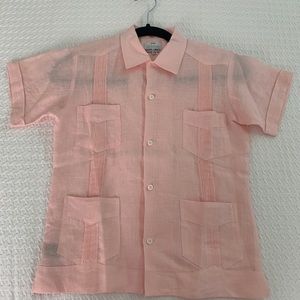 Kids Linen Guayabera Shirt